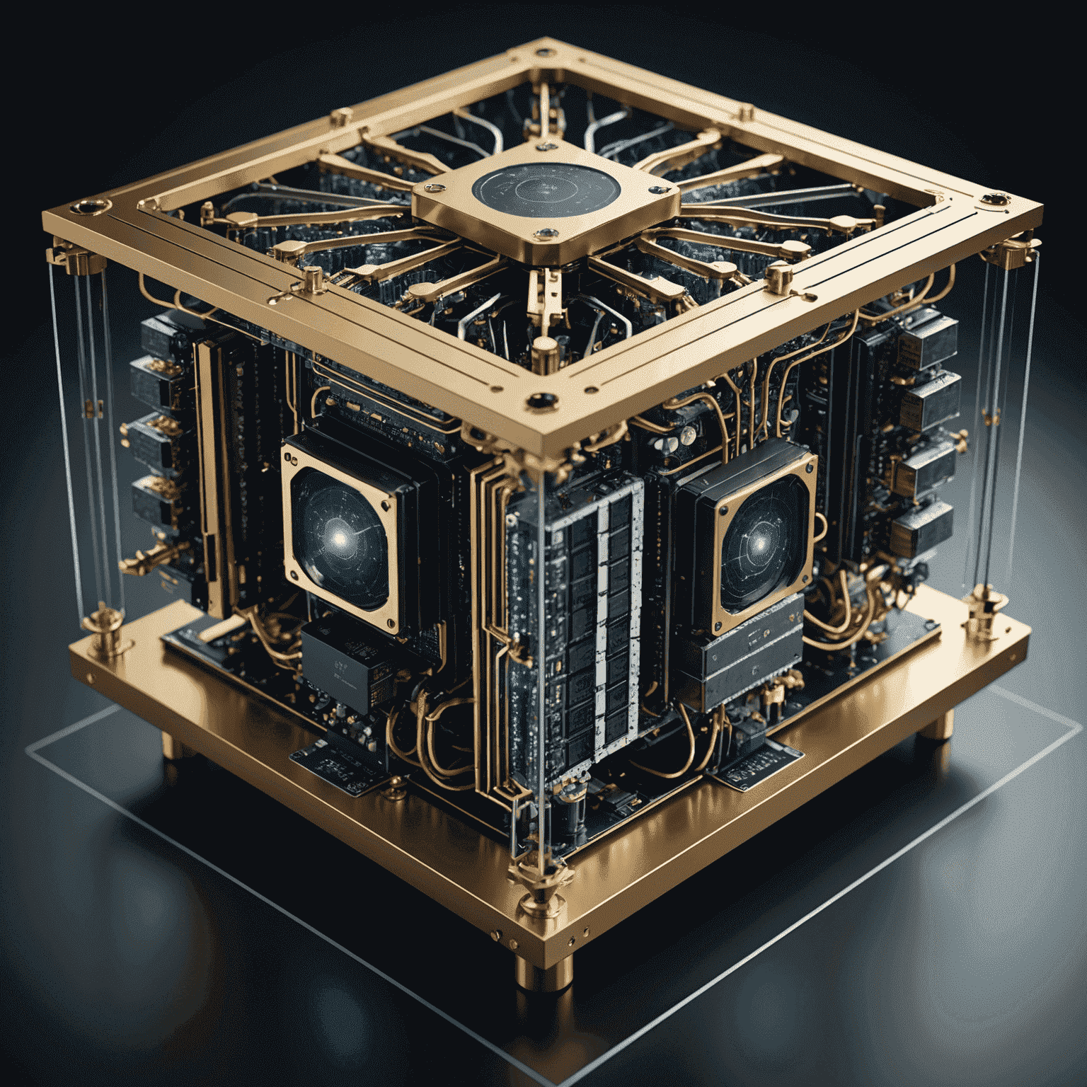 A visual representation of a quantum computer, showcasing the complex architecture and advanced technology used in quantum computing research and development in the UK.